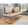 SITZBANK in Metall, Textil Schwarz, Greige  - Greige/Schwarz, Design, Textil/Metall (195/91/65cm) - Dieter Knoll