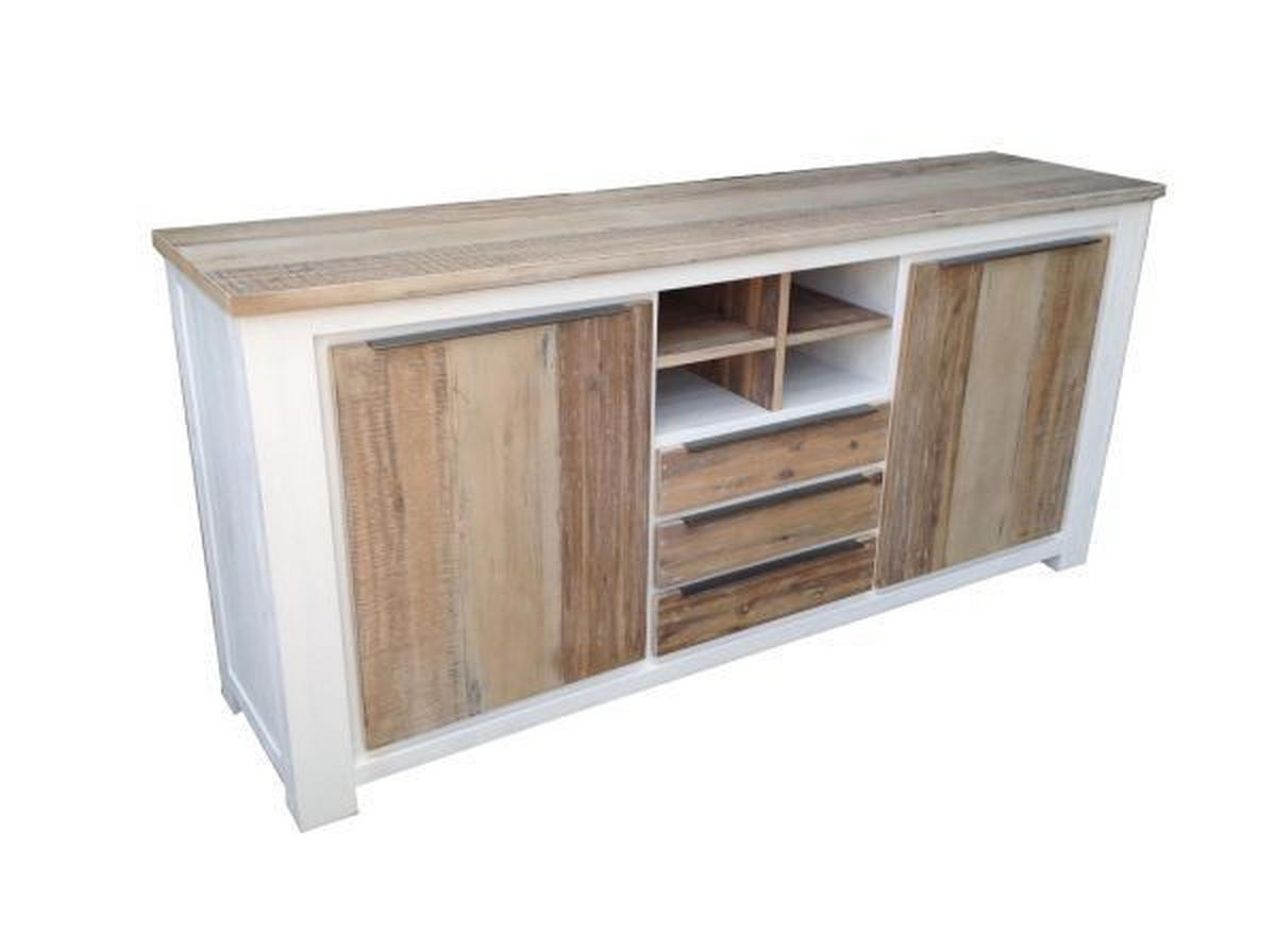 TÁLALÓSZEKRÉNY 180/85/45 cm  - akácia színű/alumínium színű, Lifestyle, faalapú anyag/fém (180/85/45cm) - Landscape