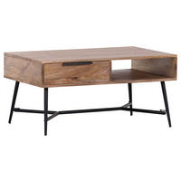 SOFFBORD i trä 87/55/40 cm  - mässingsfärgad/svart, Trend, metall/trä (87/55/40cm) - Hom`in