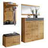 GARDEROBE 5-teilig  in 205/195/41 cm  - Eichefarben/Anthrazit, Design, Glas/Holz (205/195/41cm)