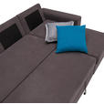 ECKSOFA inkl.Funktionen Dunkelgrau Webstoff Rückenkissen, Schlaffunktion, Stauraum  - Dunkelgrau/Schwarz, Design, Textil (245/160cm) - Xora