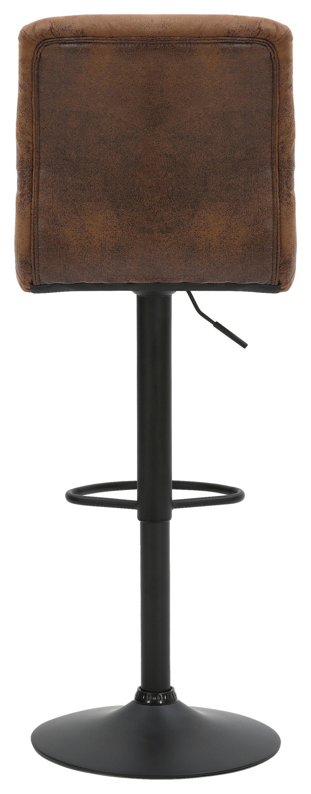 BARHOCKER-SET Mikrofaser Anthrazit, Braun Stahl Sitzfläche 360° drehbar  - Anthrazit/Braun, LIFESTYLE, Textil/Metall (42/61-83/43cm) - MID.YOU