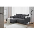 ECKSOFA in Cord Anthrazit  - Anthrazit/Schwarz, KONVENTIONELL, Textil/Metall (185/250cm) - Carryhome