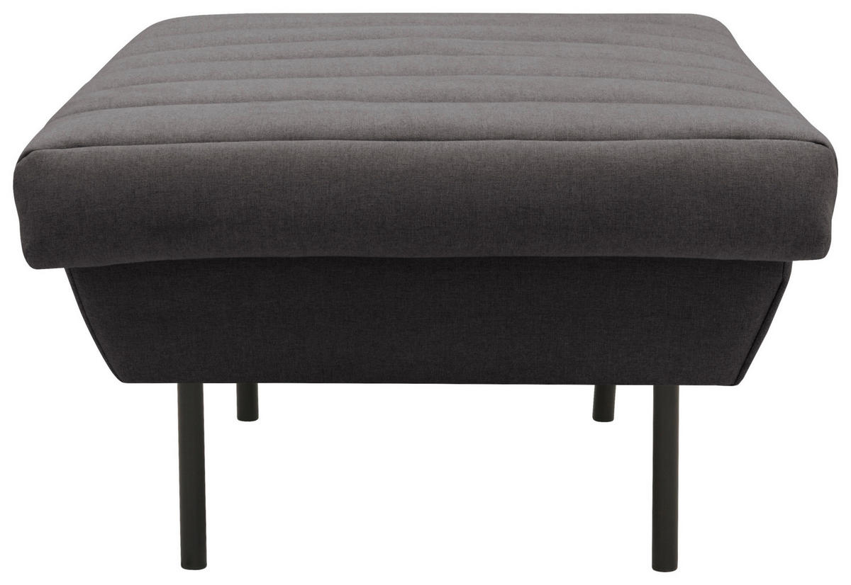 HOCKER in Textil Anthrazit  - Anthrazit/Schwarz, Design, Textil/Metall (70/45/70cm) - LOOKS by W.Joop