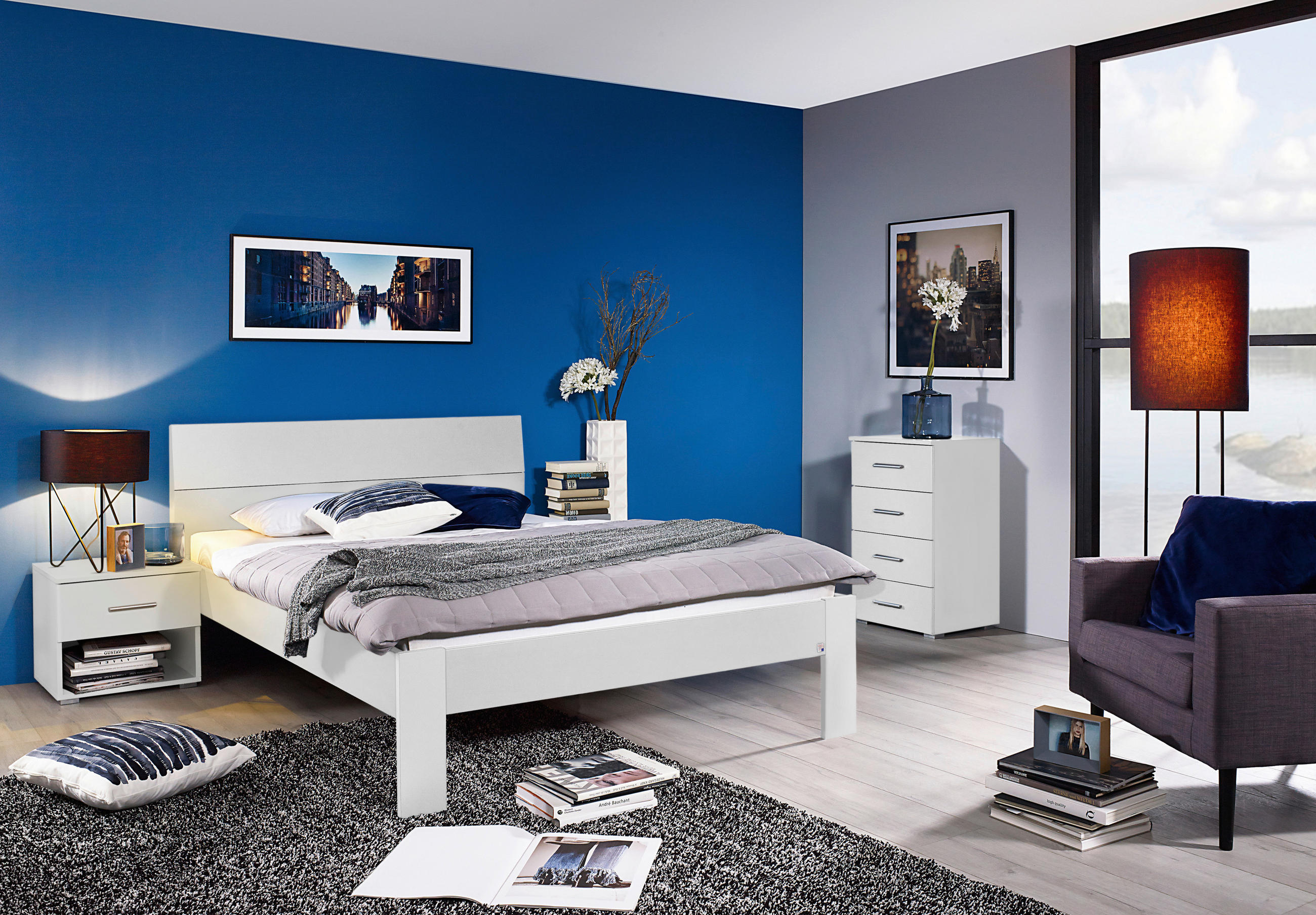 KOMMODE 93/81/42 cm  in Weiss  - Weiss/Alufarben, Basics, Holzwerkstoff/Kunststoff (93/81/42cm) - Xora
