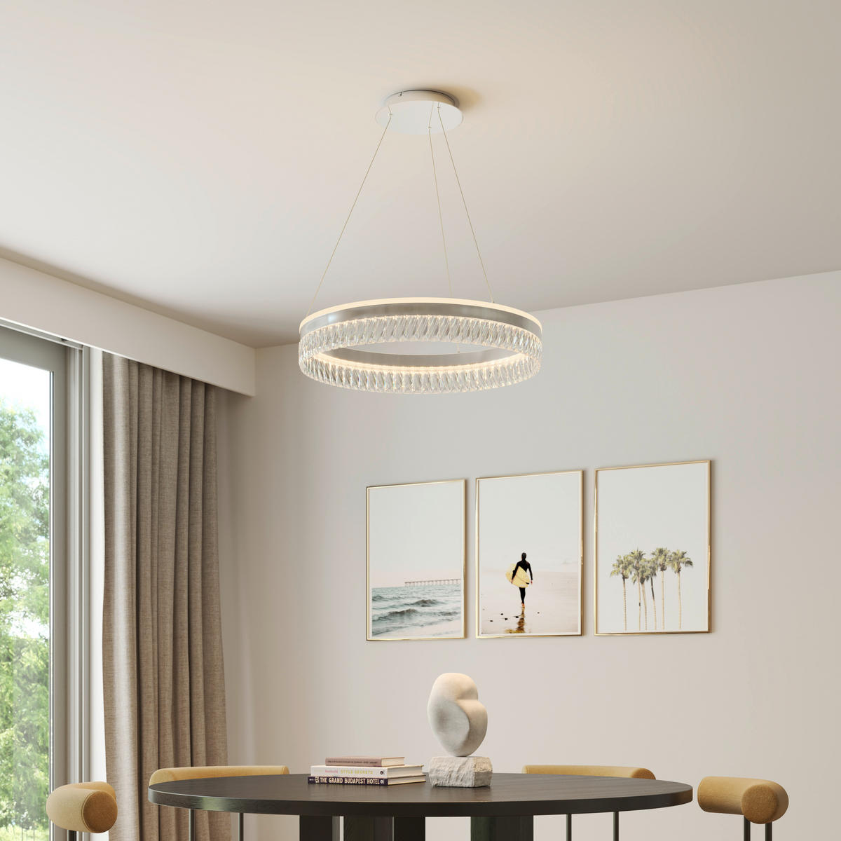 LED-HÄNGLAMPA Bunda 60/150 cm  - klar, Design, metall/glas (60/150cm) - Glandor