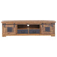 LOWBOARD in 180/50/45 cm - Schwarz/Naturfarben, LIFESTYLE, Holz/Metall (180/50/45cm) - Landscape