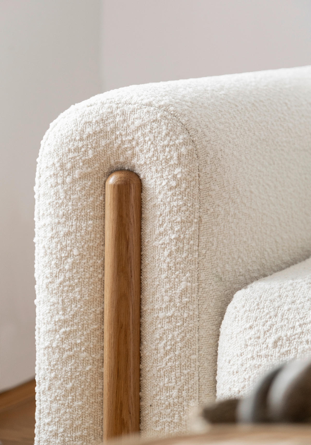 SCHLAFSOFA in Bouclé Creme, Naturfarben  - Eichefarben/Creme, Design, Holz/Textil (244/97/97cm) - MID.YOU