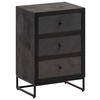 NACHTSCHRANK 40/60/30 cm Mangoholz massiv  - Schwarz, LIFESTYLE, Holz/Holzwerkstoff (40/60/30cm) - MID.YOU