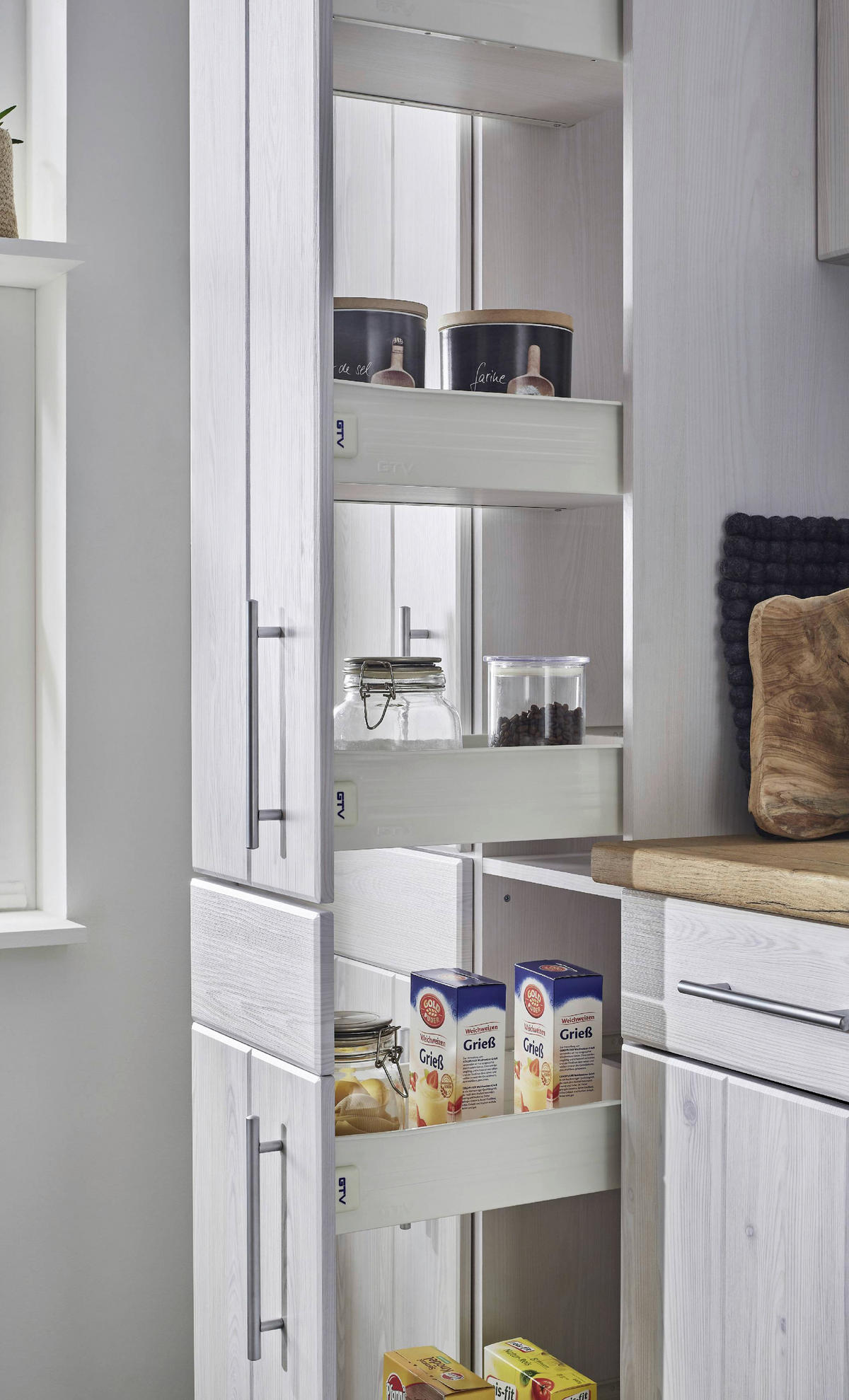 KÜCHENLEERBLOCK 310 cm   in Weiß, Lärchefarben  - Wildeiche/Edelstahlfarben, Basics, Holzwerkstoff/Metall (310cm) - Respekta