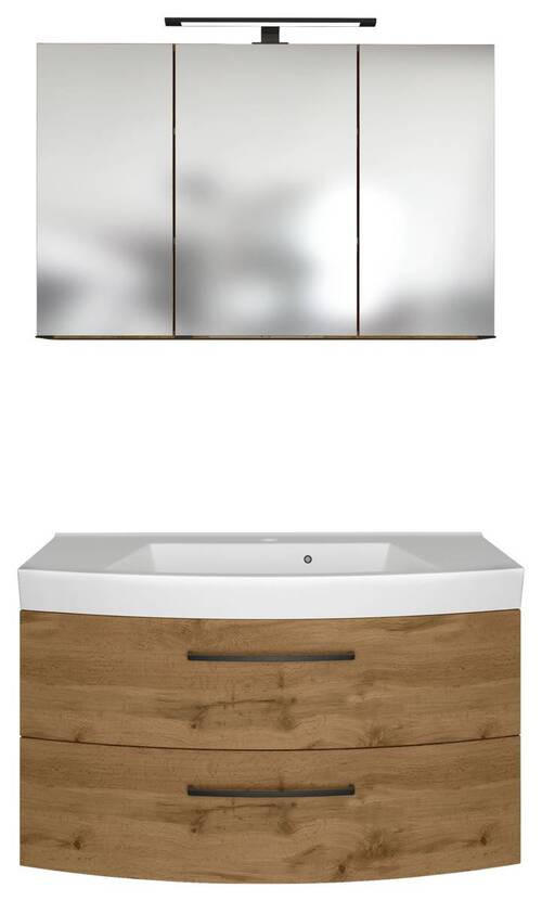 BADEZIMMER  in 100 cm  - Eichefarben/Weiß, MODERN, Keramik/Holzwerkstoff (100cm) - Held