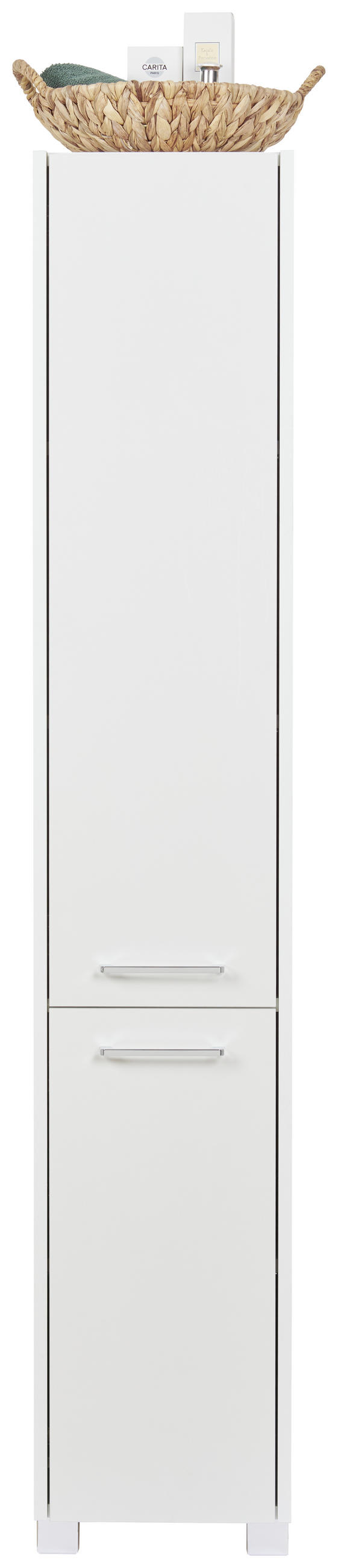 HOCHSCHRANK 30,2/164,5/33 cm  - Chromfarben/Weiß, KONVENTIONELL, Holzwerkstoff/Metall (30,2/164,5/33cm) - Stylife