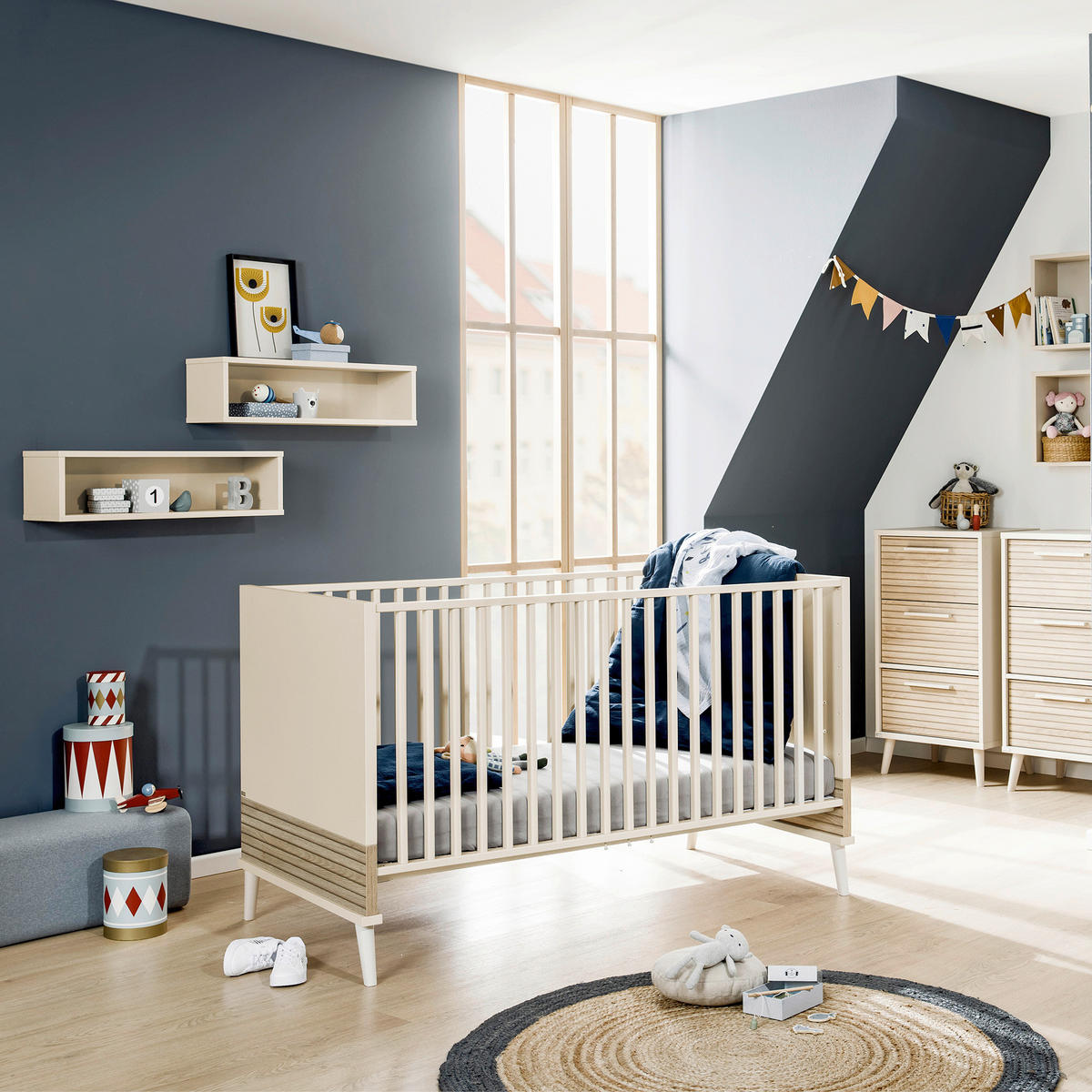 GITTERBETT Eefje 146,8/76,3/87,6 cm  - Beige, Basics, Holzwerkstoff (146,8/76,3/87,6cm) - Paidi