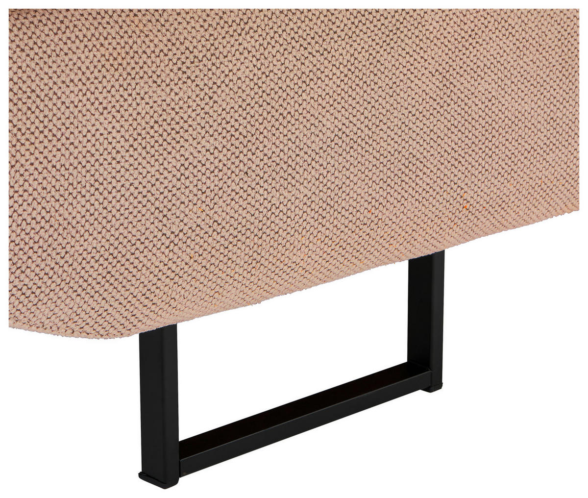 ECKSOFA in Webstoff Altrosa  - Schwarz/Altrosa, Design, Textil/Metall (235/280cm) - Hom`in