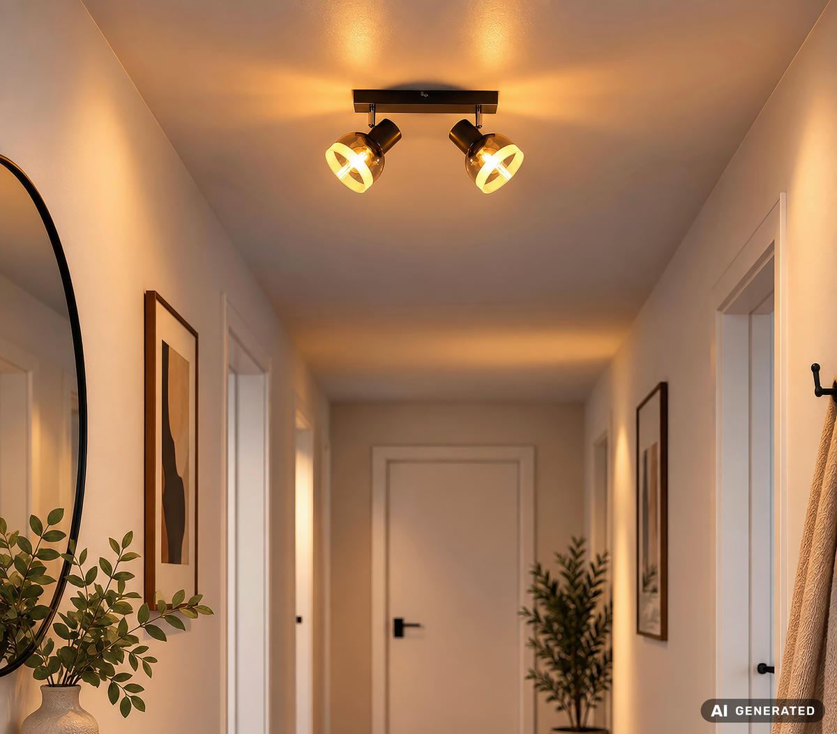 STRAHLER Kairo 26/10/14 cm  - Chromfarben/Weiß, Design, Glas/Metall (26/10/14cm) - Globo