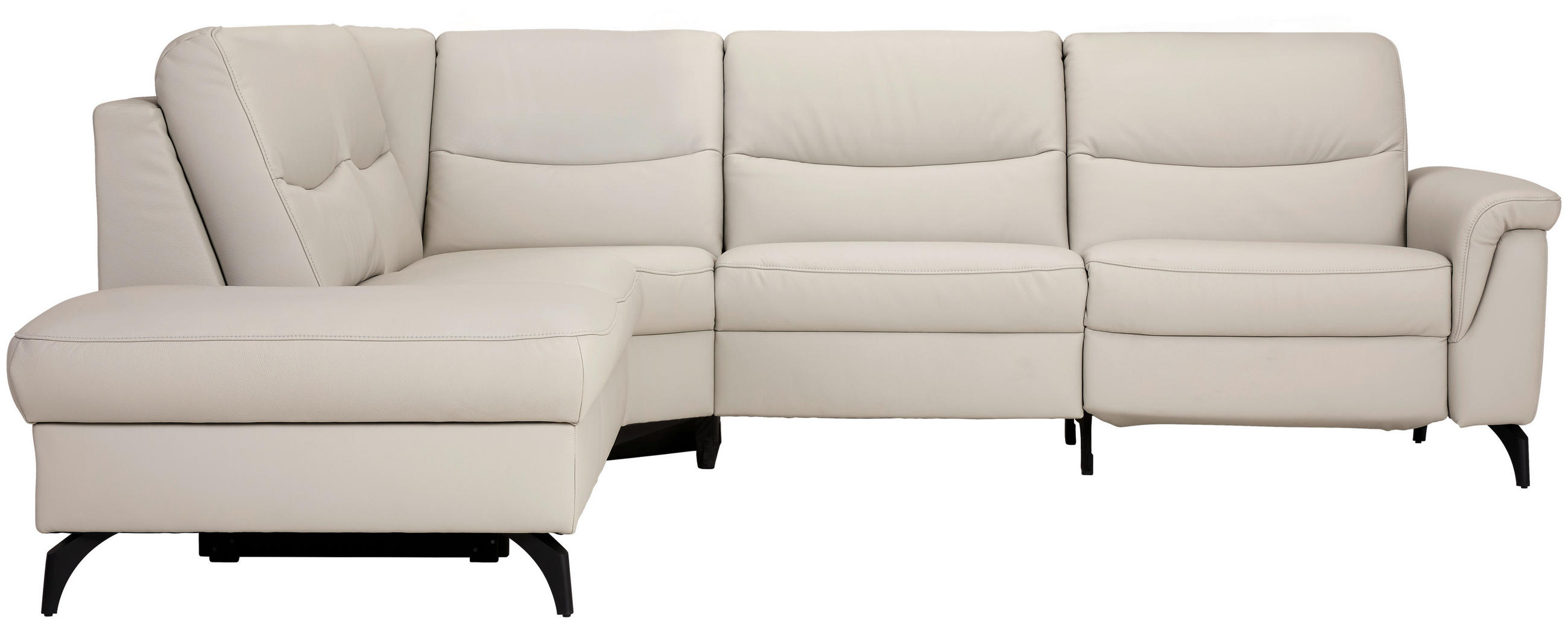 ECKSOFA Hellgrau Echtleder  - Anthrazit/Hellgrau, Design, Leder/Metall (249/280cm) - Himolla Komfortklass