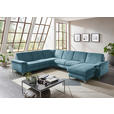 WOHNLANDSCHAFT in Chenille Blau  - Blau/Alufarben, Design, Textil/Metall (265/333/170cm) - Dieter Knoll