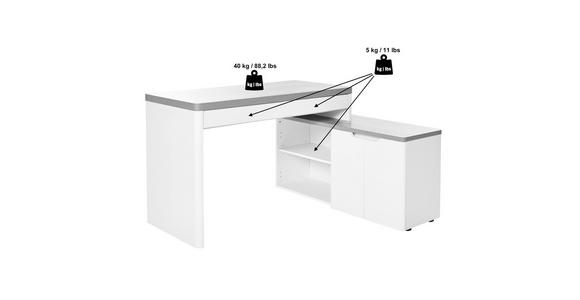 ECKSCHREIBTISCH 140/118/76 cm  in Weiß, Eichefarben  - Eichefarben/Weiß, KONVENTIONELL, Holzwerkstoff (140/118/76cm) - Venda