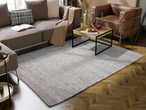 HANDWEBTEPPICH 170/240 cm Helsinki Grau  - Grau, Basics, Textil (170/240cm) - Linea Natura