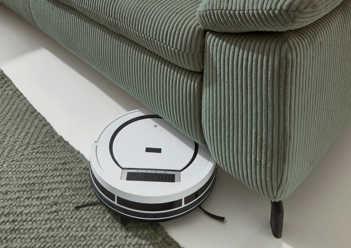 ECKSOFA in Cord, Velours Grün  - Schwarz/Grün, Design, Textil/Metall (197/291cm) - Beldomo Style