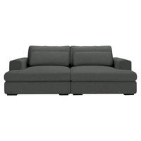BIGSOFA Chenille Anthrazit  - Anthrazit/Schwarz, Design, Textil (218/80/158cm) - Lomoco