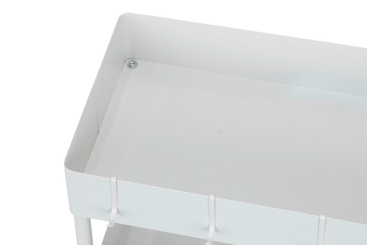 SERVIERWAGEN Weiß  - Schwarz/Weiß, MODERN, Metall (40/64/22cm) - PBJ