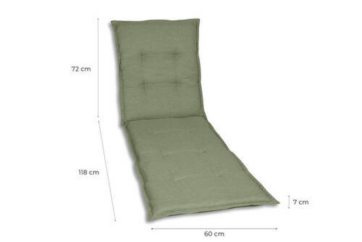 LIEGENAUFLAGE Uni  - Hellgrün, Basics, Textil (60/7/190cm)