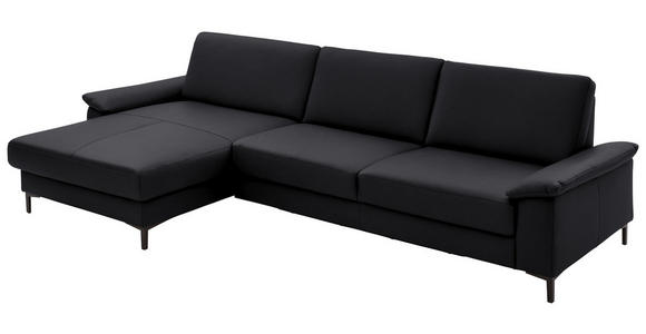 ECKSOFA  in Echtleder Anthrazit  176/334 cm  - Anthrazit/Schwarz, Design, Leder/Metall (176/334cm) - Dieter Knoll