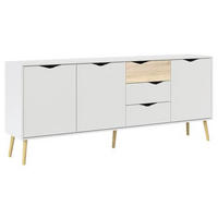 SIDEBOARD 195,7/81,7/39,1 cm  - vit/ekfärgad, Design, trämaterial/trä (195,7/81,7/39,1cm) - Best Price