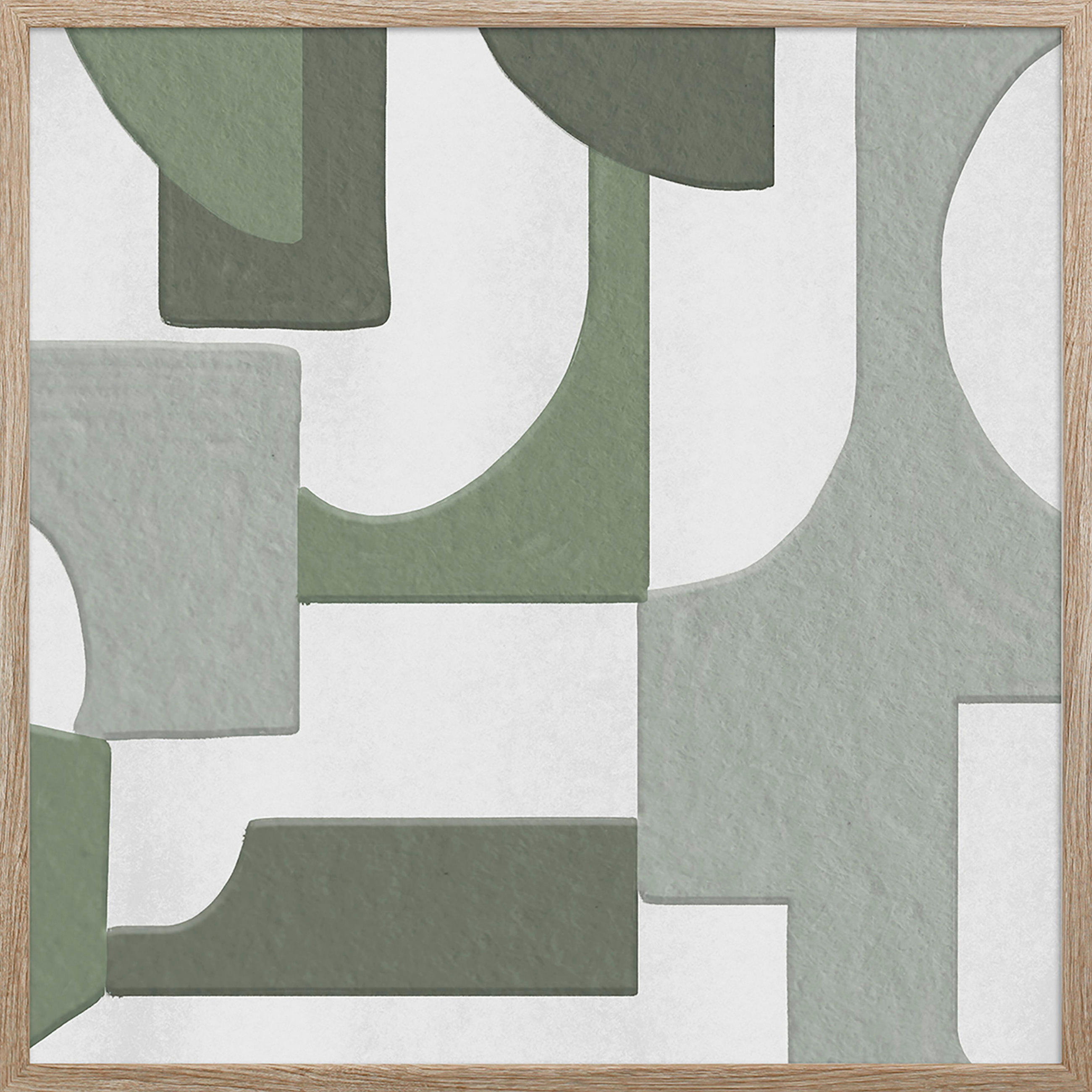 LEINWANDBILD Abstraktes 55/55 cm  - Pastellgrün/Naturfarben, Trend, Holzwerkstoff/Kunststoff (55/55cm) - Monee