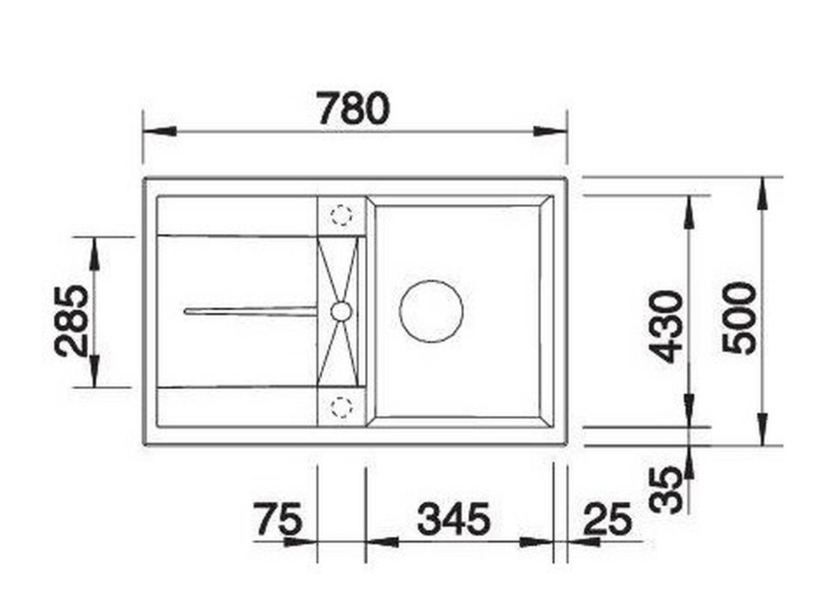 SPÜLE 513028  - Weiß, Basics, Stein (78/19/50cm) - Blanco