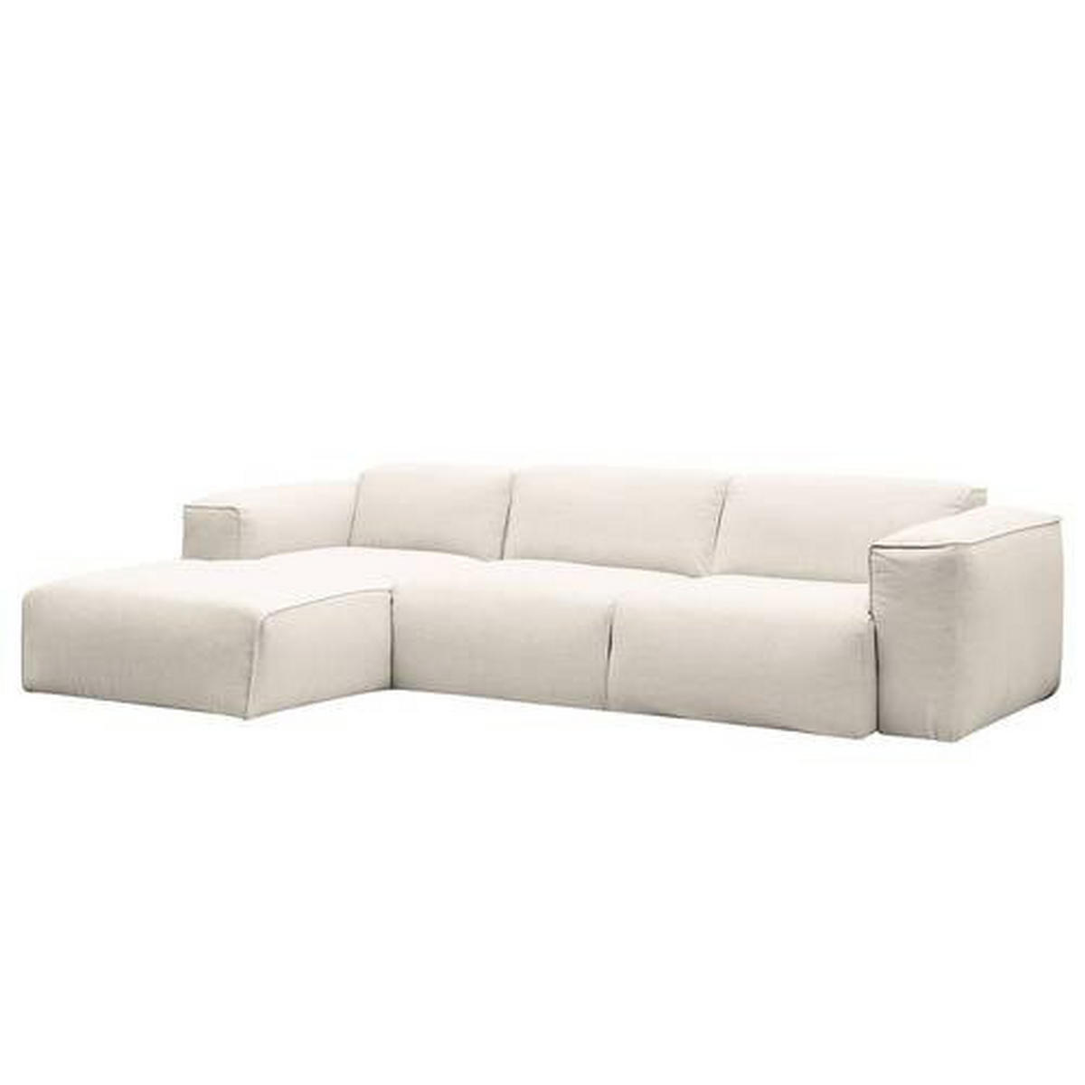 ECKSOFA in Webstoff Beige  171/290 cm  - Beige/Schwarz, Design, Kunststoff/Textil (171/290cm) - home24