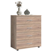 KOMODA, hrast sonoma  - srebrne barve/hrast sonoma, Design, umetna masa/leseni material (60/70/30cm) - Boxxx