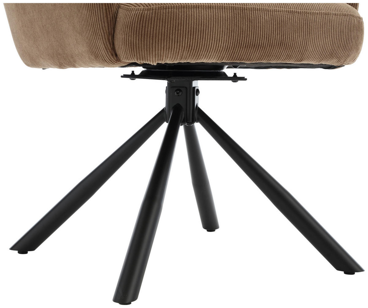 ARMLEHNSTUHL  in Cord  - Taupe/Schwarz, KONVENTIONELL, Textil/Metall (58/94/67cm) - Boxxx