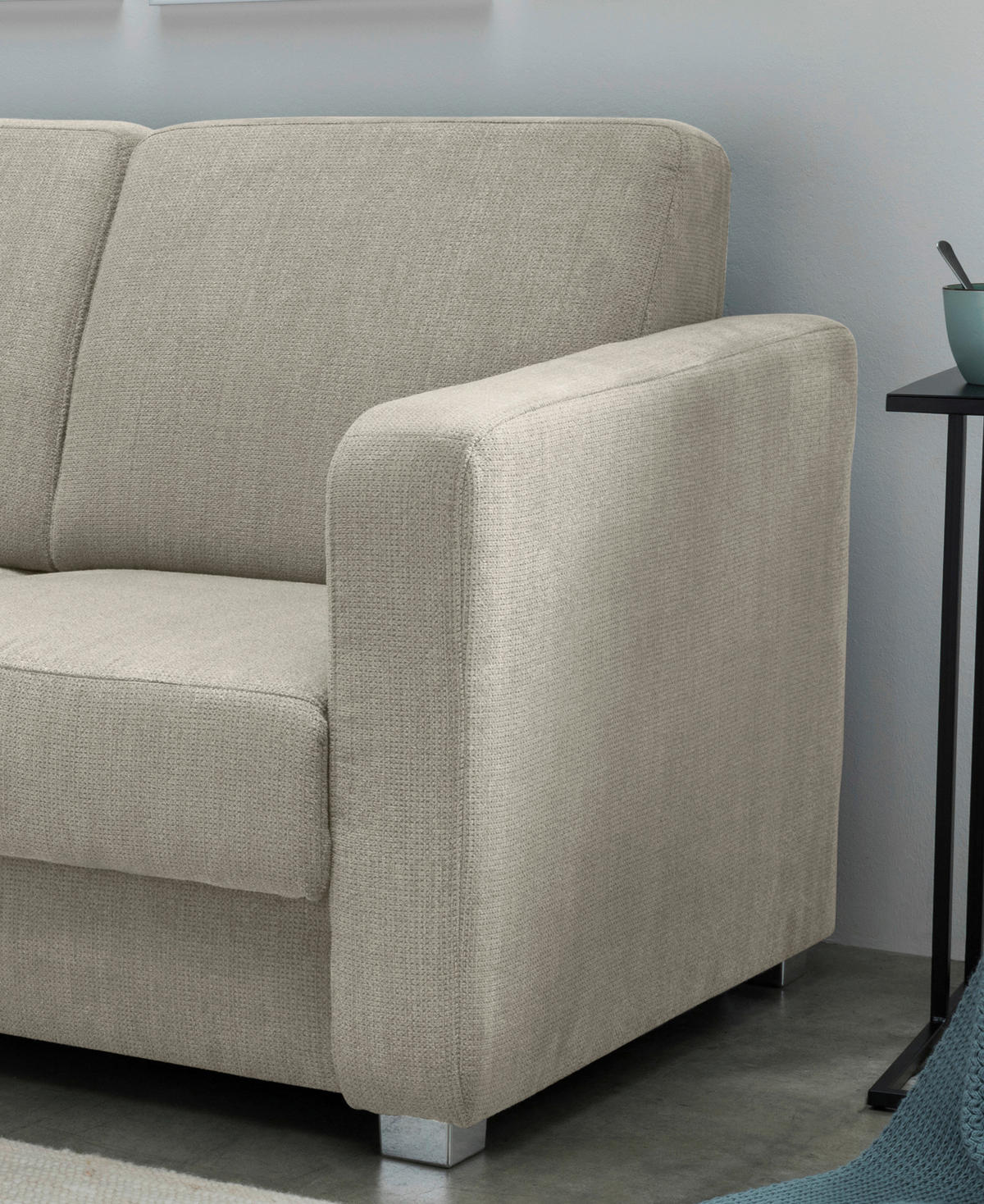 SCHLAFSOFA in Textil Beige  - Chromfarben/Beige, Basics, Kunststoff/Textil (159/88/87cm) - Livetastic