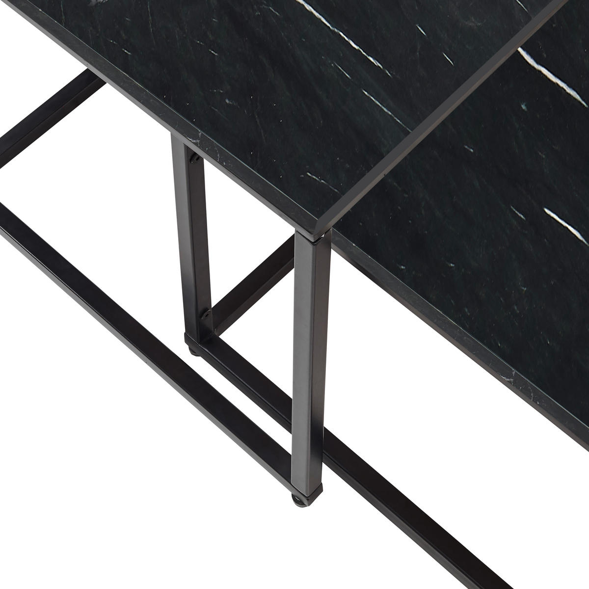 SOFFBORD SET i metall, sten  - svart, Design, metall/sten (100/50/35cm) - Livetastic