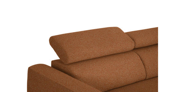 ECKSOFA in Struktur Rostfarben  280/205 cm  - Rostfarben/Schwarz, Design, Textil/Metall (280/205cm) - Xora