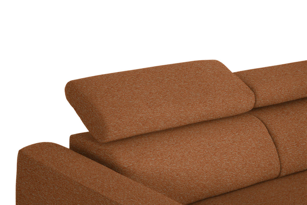 ECKSOFA in Struktur Rostfarben  280/205 cm  - Rostfarben/Schwarz, Design, Textil/Metall (280/205cm) - Xora