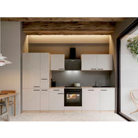 KÜCHENBLOCK Merle 310 cm  in Kaschmir  - Kaschmir/Eichefarben, Trend, Holzwerkstoff/Metall (310cm) - Respekta