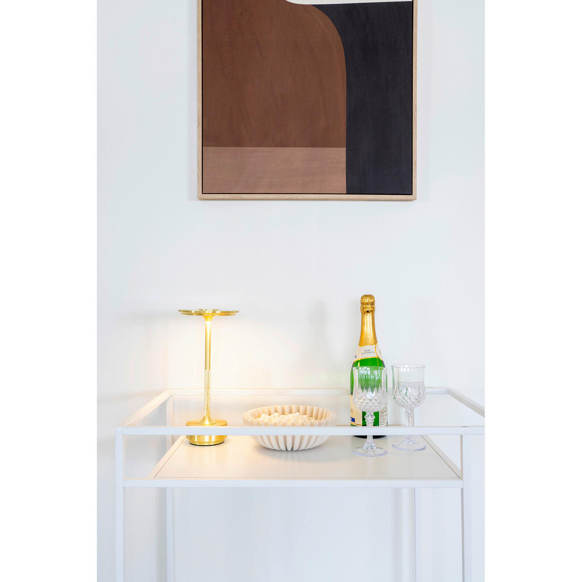 SERVERINGSVAGN i vit  - vit, Design, metall/trä (40/79/68cm)
