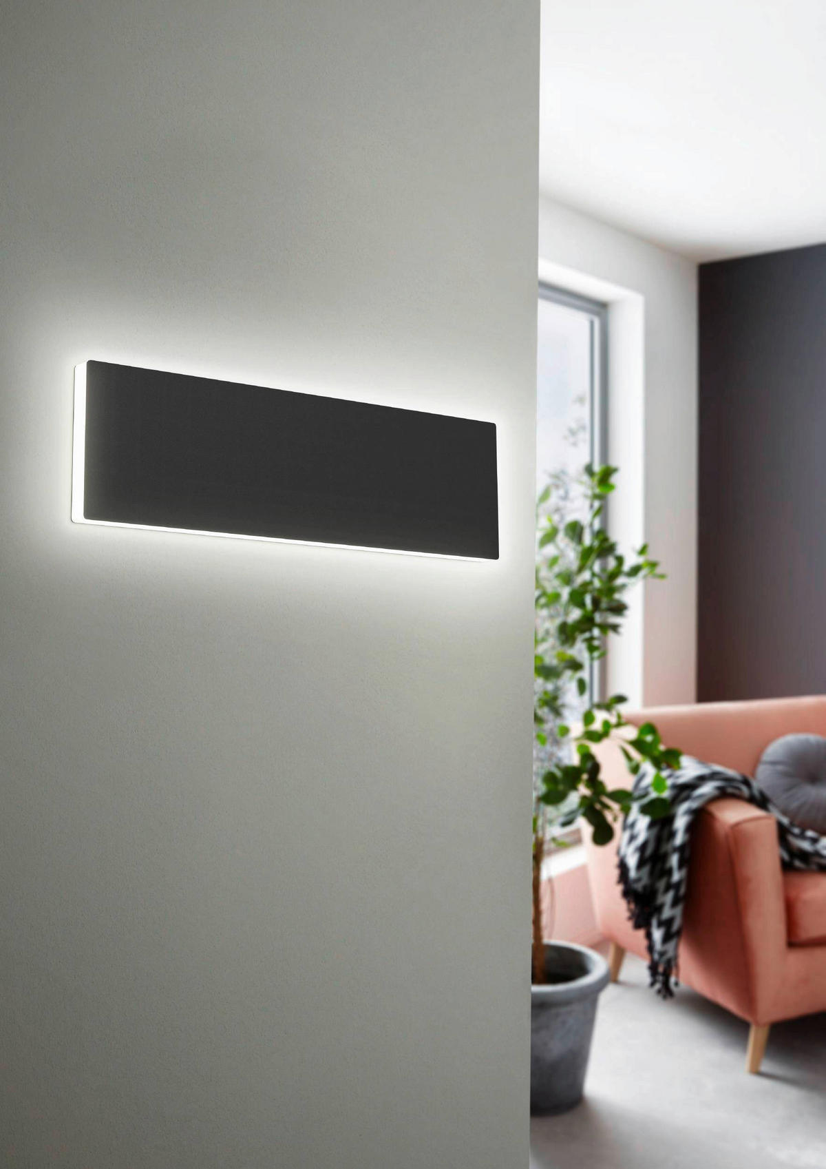 WANDLEUCHTE 27/8/5 cm   - Schwarz/Weiß, KONVENTIONELL, Kunststoff/Metall (27/8/5cm) - Eglo