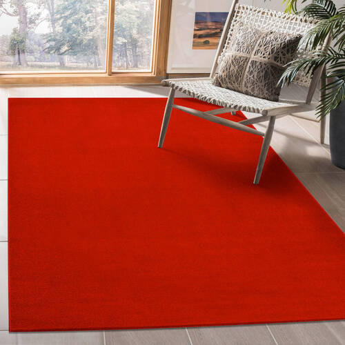TKANA PREPROGA Uni 200/290 cm tkano rdeča - rdeča, Trendi, umetna masa/tekstil (200/290cm)