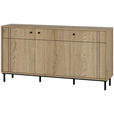 SIDEBOARD  in 160,2/81,8/37 cm  - Eichefarben/Schwarz, MODERN, Holzwerkstoff/Kunststoff (160,2/81,8/37cm) - Carryhome