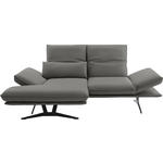 ECKSOFA in Echtleder Hellgrau  - Gelb/Hellgrau, Design, Leder/Metall (130/210cm) - Dieter Knoll