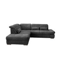 ECKSOFA in Chenille Anthrazit  - Chromfarben/Anthrazit, Design, Textil/Metall (254/280cm) - Livetastic