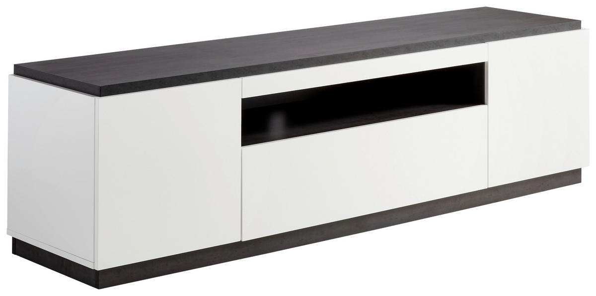 TV-ELEMENT bela, temno siva  - temno siva/bela, Design, leseni material (170/41,5/47cm) - Carryhome