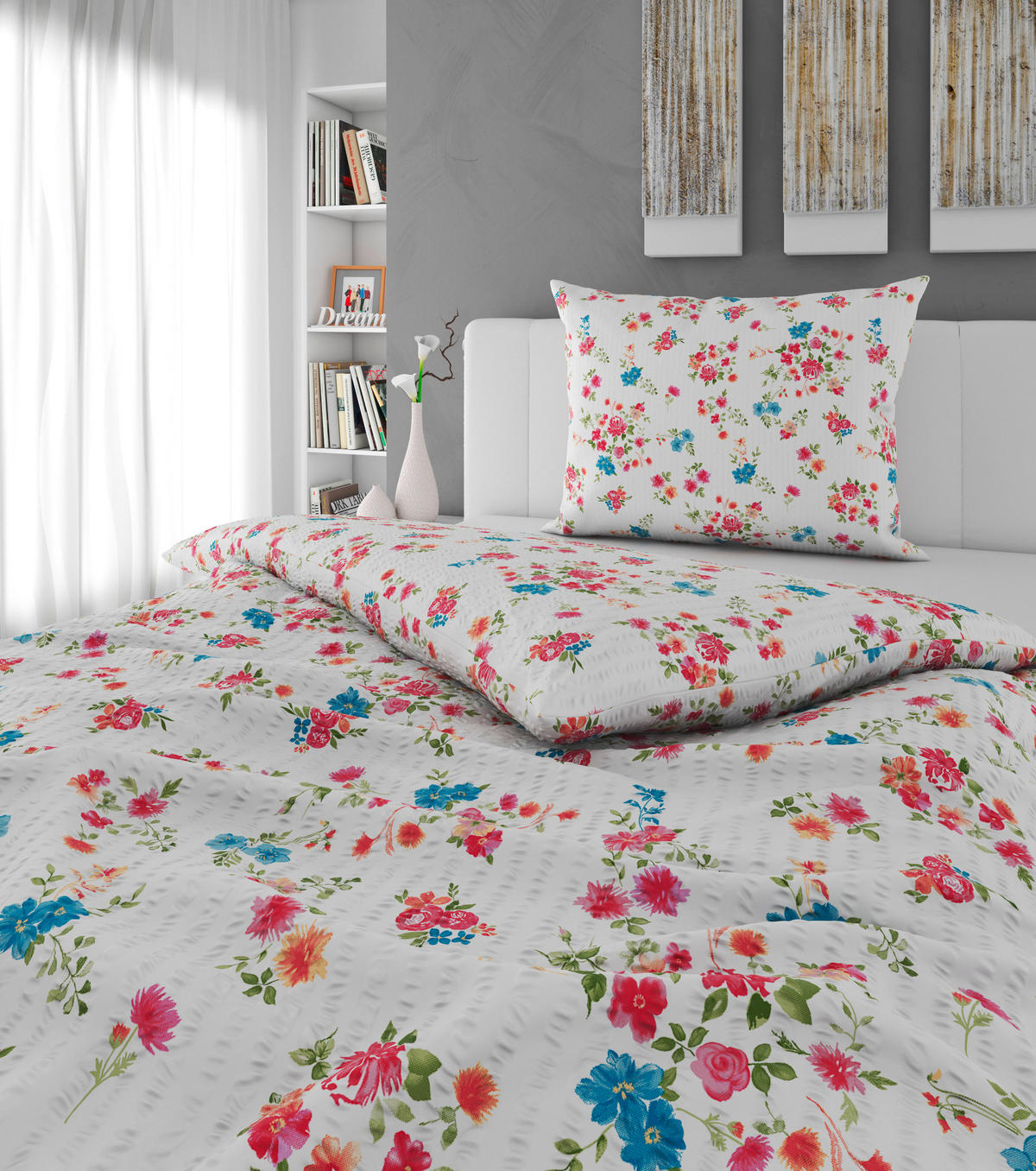 BETTWÄSCHESET Seersucker 160/210 cm  65 cm/100 cm  - Multicolor, Konventionell, Textil (160/210cm) - Esposa