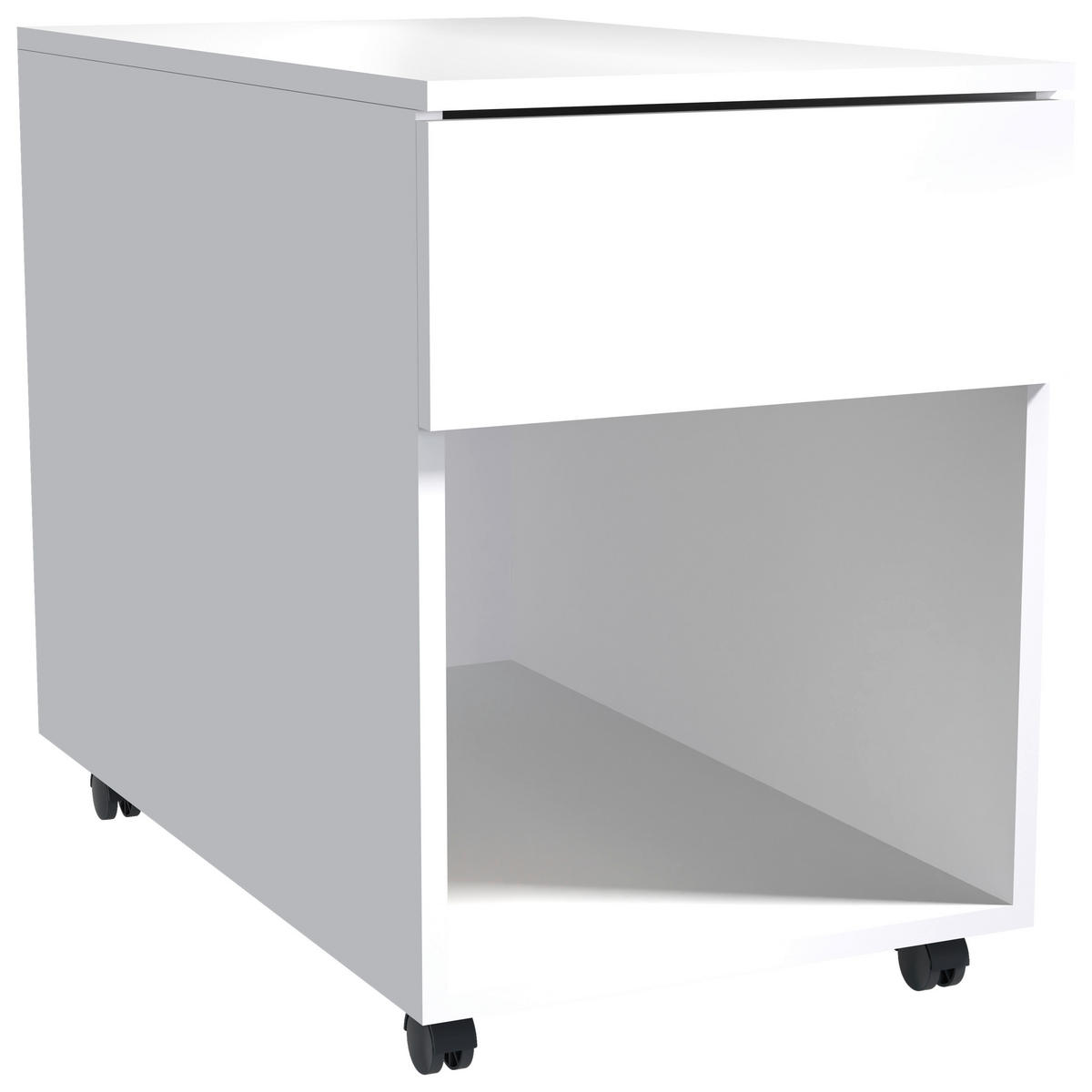 ROLLCONTAINER Weiß  - Weiß, MODERN, Holzwerkstoff/Kunststoff (39/55/70cm) - MID.YOU