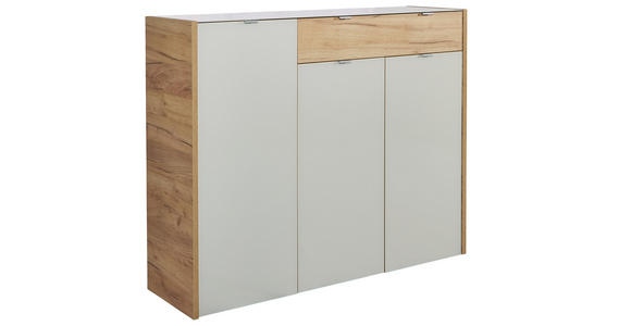 SIDEBOARD Eichefarben, Kaschmir - Kaschmir/Eichefarben, KONVENTIONELL, Glas/Holzwerkstoff (134/110/40cm) - Voleo