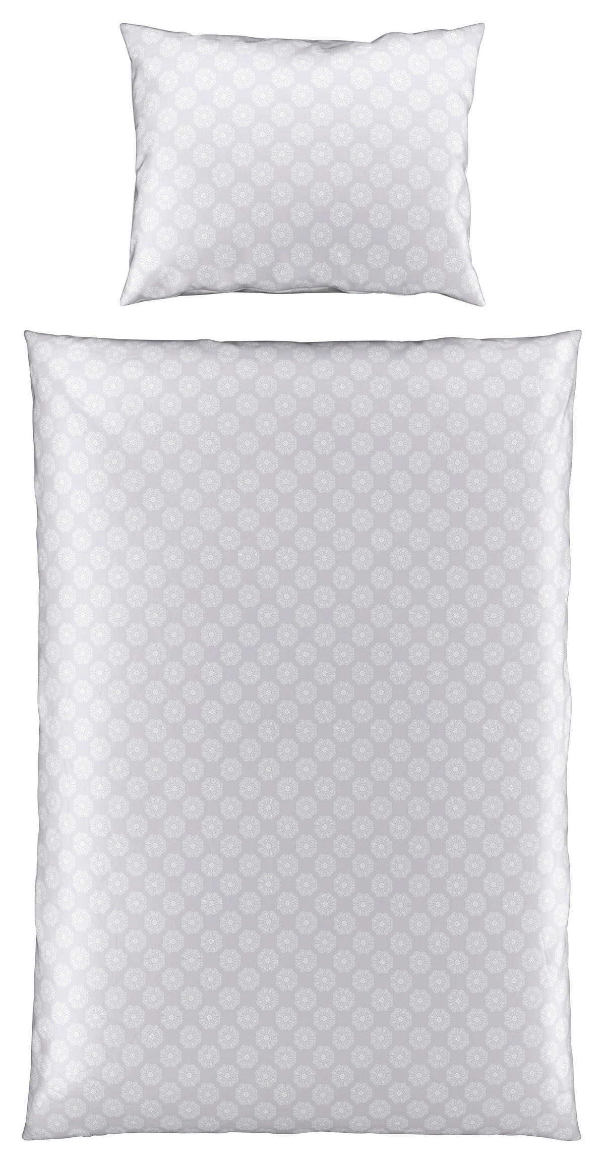 LINGE DE LIT Wycom satin 160/210 cm 50 cm/70 cm  - gris clair, Konventionell, textile (160/210cm) - Esposa